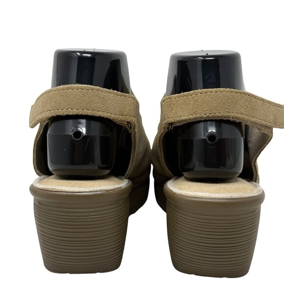 Skechers Parallel Dark Natural Tan Trapezoid Wedge Heel Suede Leather Sz 9 M - Picture 4 of 10